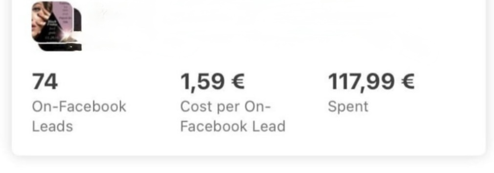 74 leads at €1.59 each.
